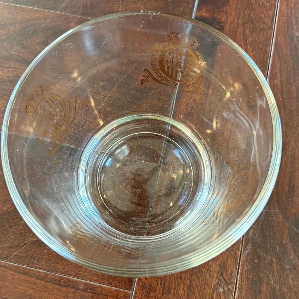 Vintage Federal Glass Baronet Lion Crest Ice Bucket